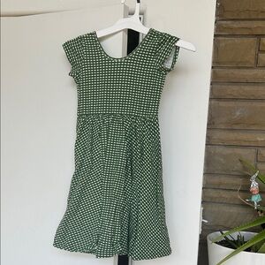 Green Checkered Kids Dress